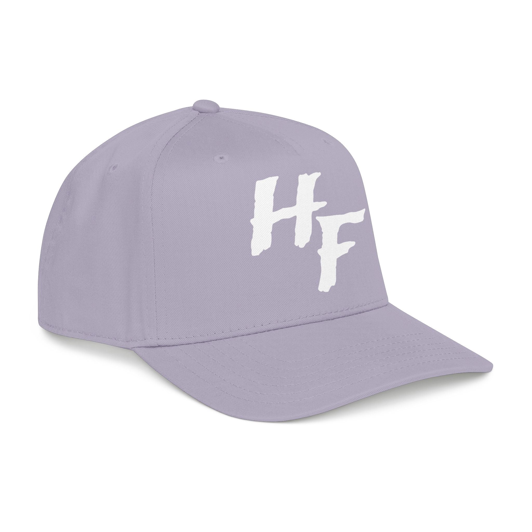 HF Logo Baseball Cap – Casual Athletic Hat with Distressed Brush Script